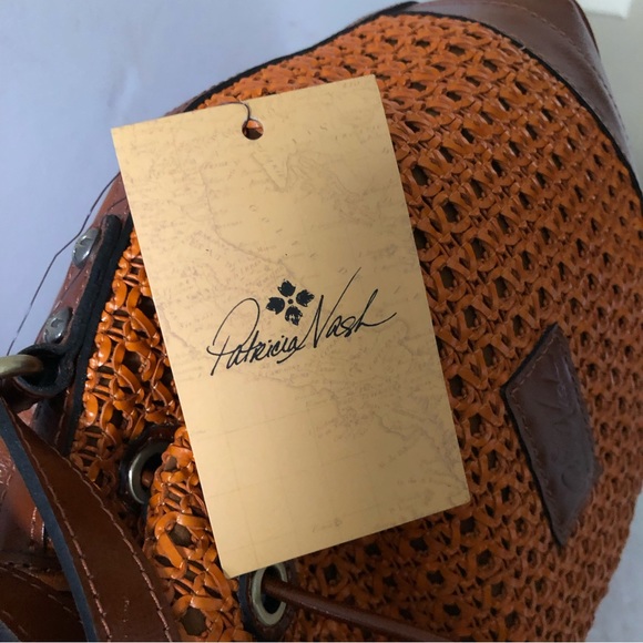 Patricia Nash Comano Looped Weave Drawstring Bag, Koi Orange, NWT - Picture 6 of 7